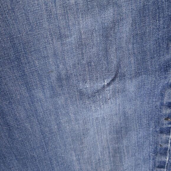 Orvis Jeans Mens 41 x 28.5 Blue Denim Straight Leg Distressed Cotton Blend - Picture 8 of 16